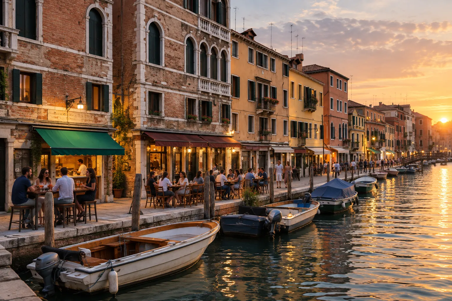 The Fondamenta degli Ormesini canal in Cannaregio in late afternoon light
