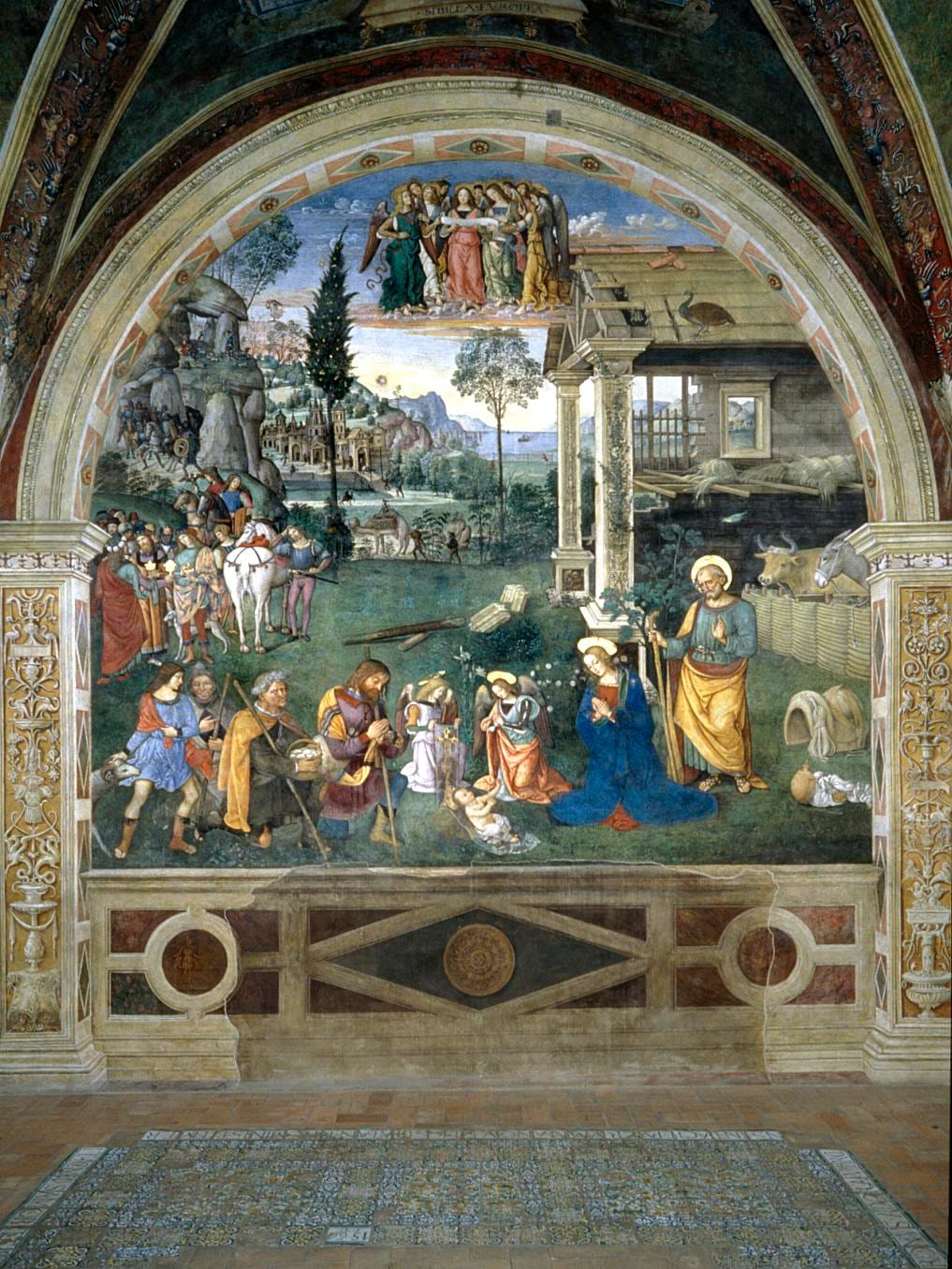 Pinturicchio's frescoes filling the Baglioni Chapel at Spello