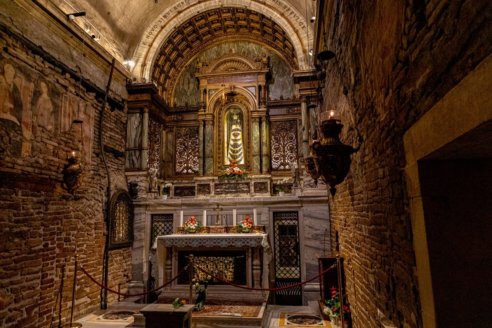 The gilded shrine chapel inside Loreto's Basilica della Santa Casa