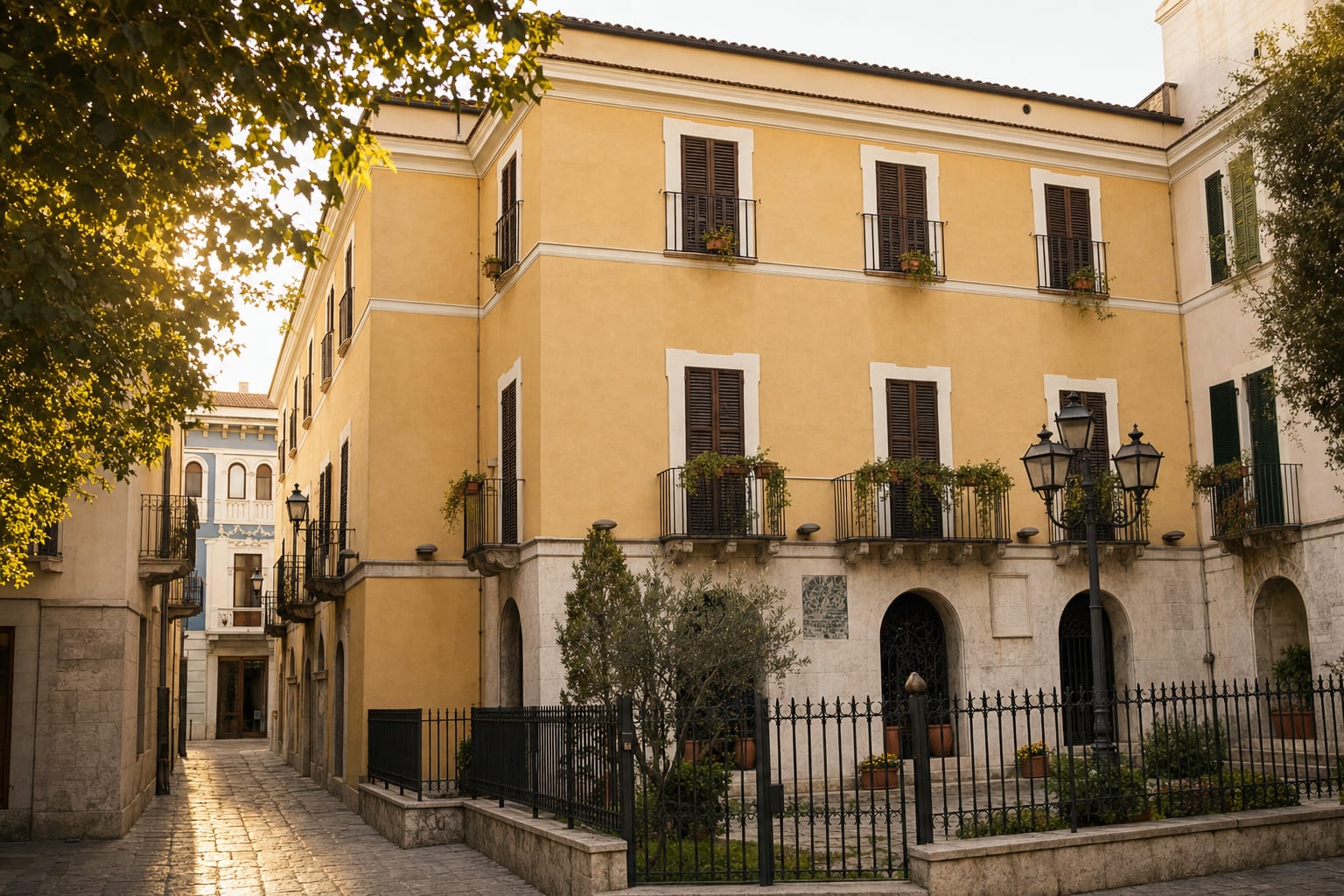The ochre birthplace of Gabriele d'Annunzio in old Pescara