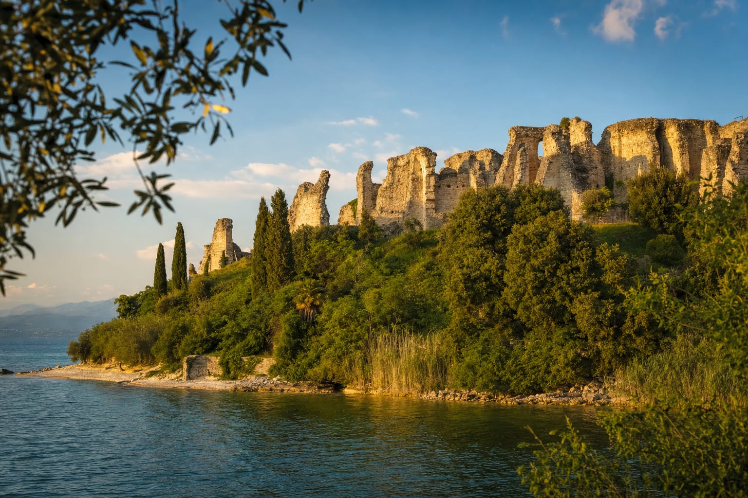 The arches of the Grotte di Catullo above Lake Garda's tip