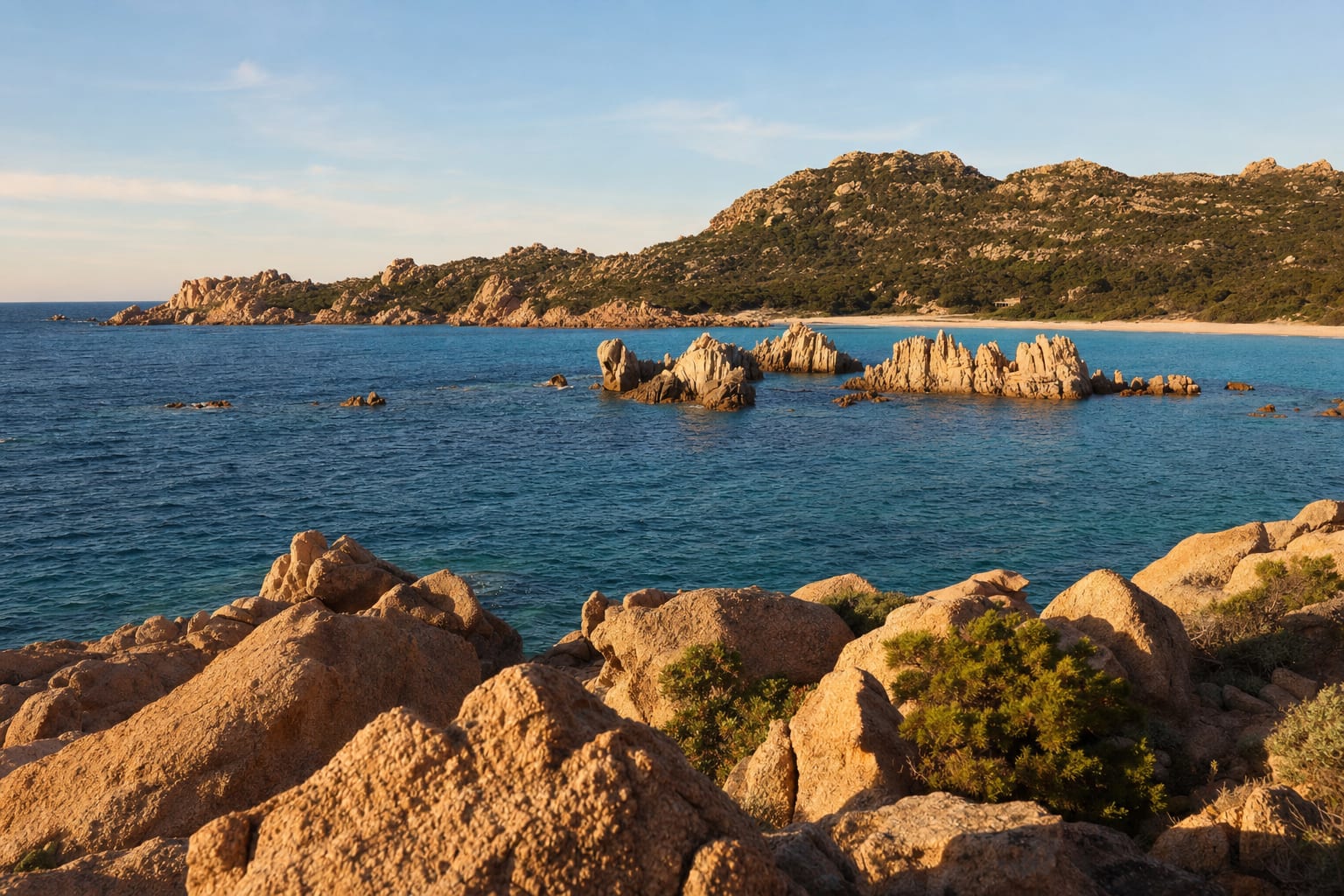 Granite islets and turquoise channels of the La Maddalena archipelago