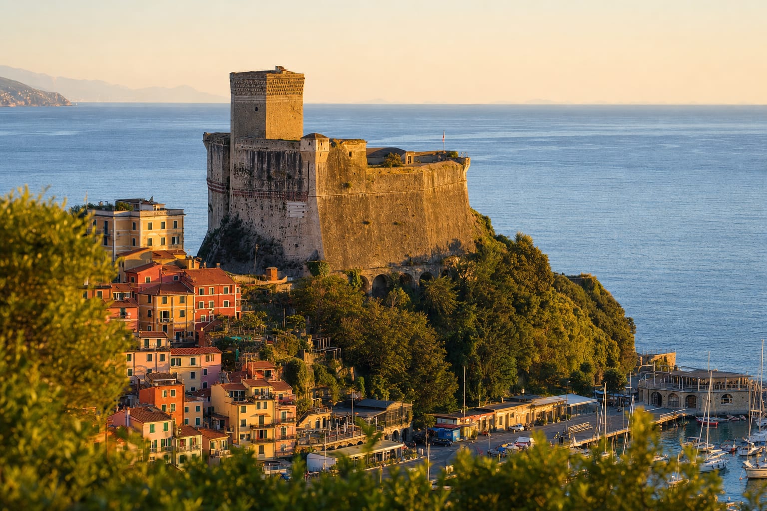 Lerici's castle on its promontory above the Gulf of Poets
