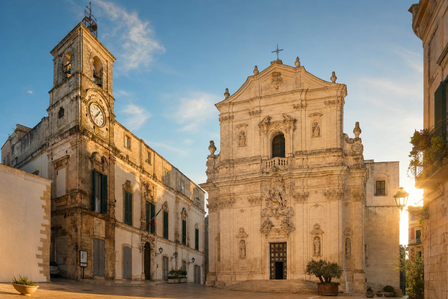The Baroque basilica of San Martino in Martina Franca's white heart