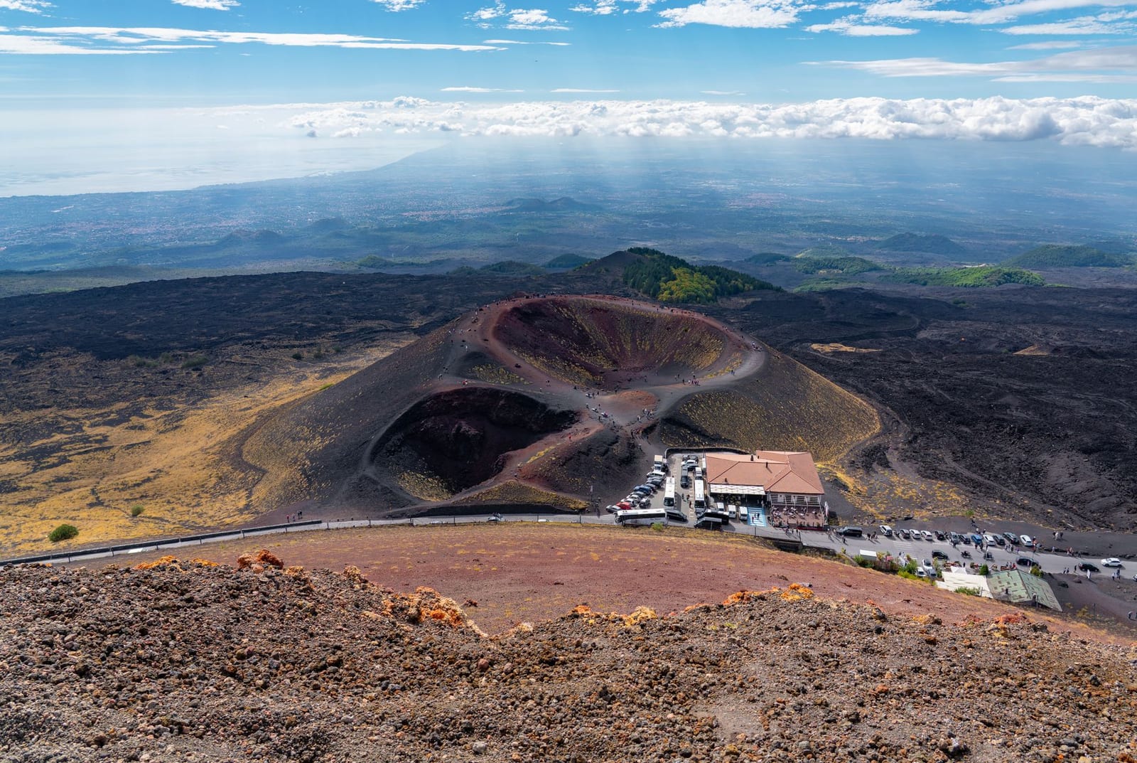 The cinder craters on Mount Etna's flank, Europe's great volcano