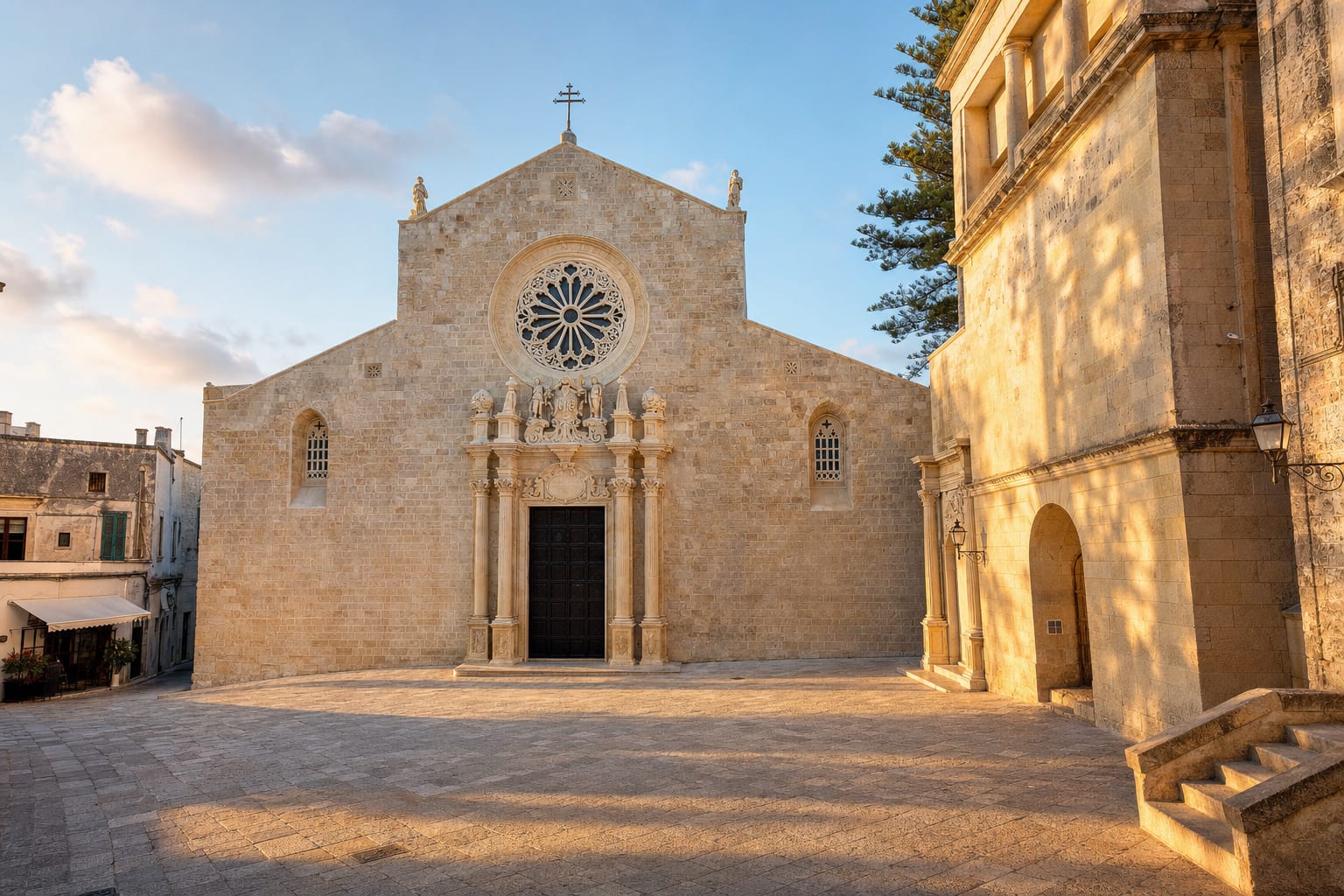 Otranto Cathedral's facade above its small Salento piazza