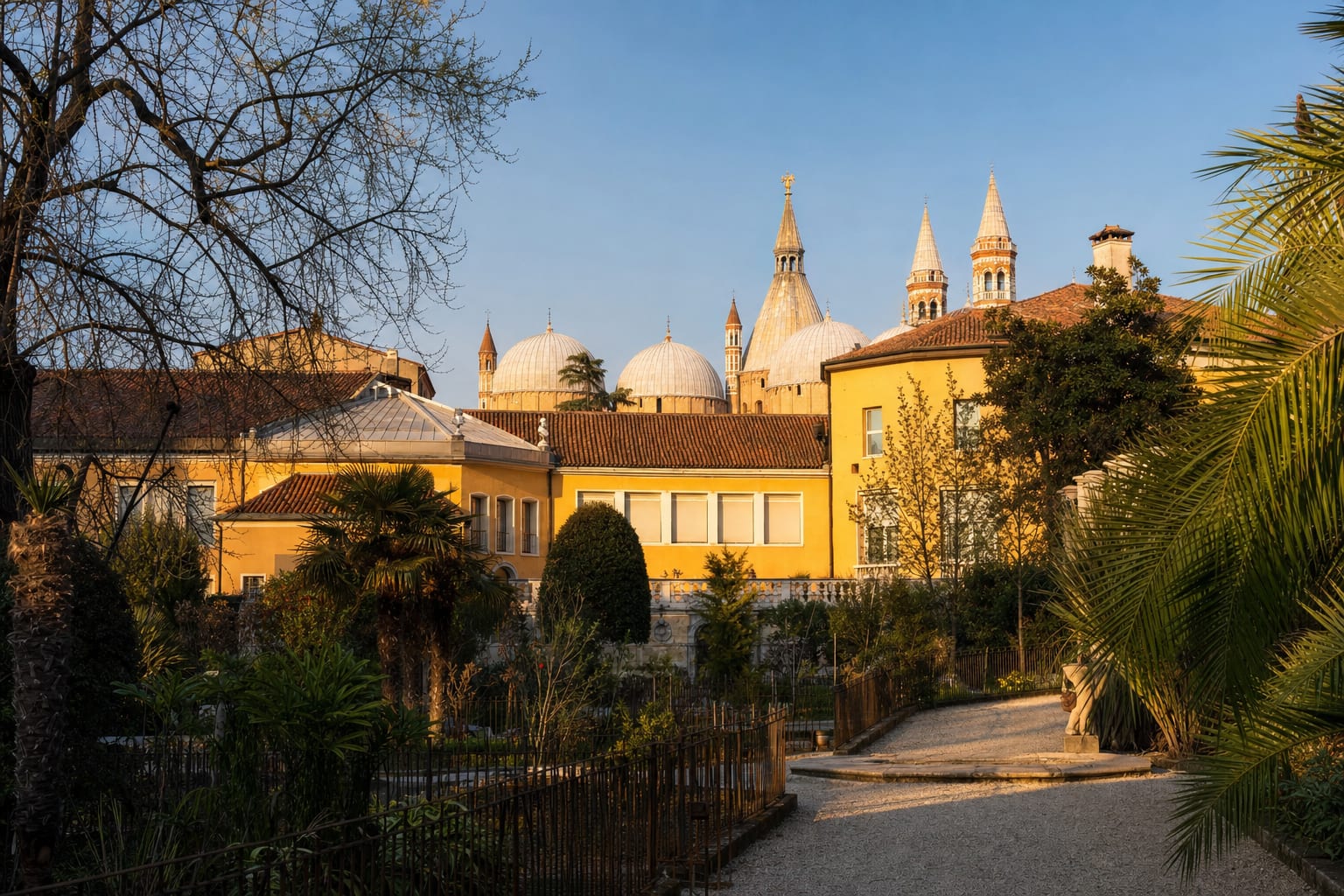 The world's oldest academic garden beneath the Santo's domes, Padua