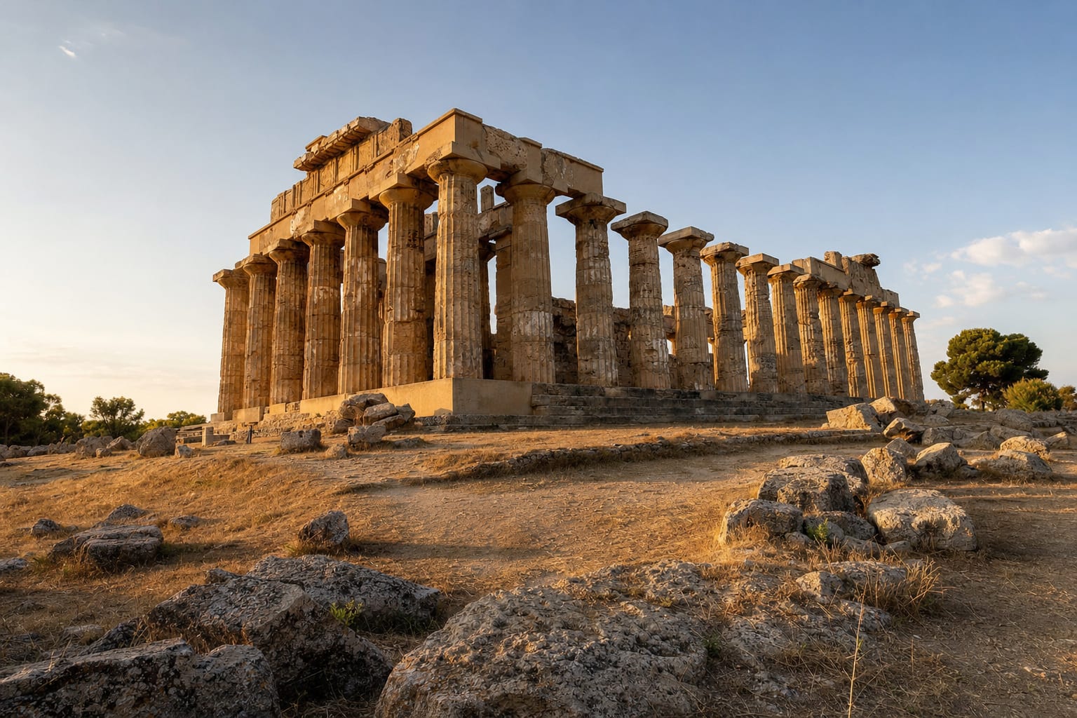 Temple E of Selinunte against the African light of southern Sicily