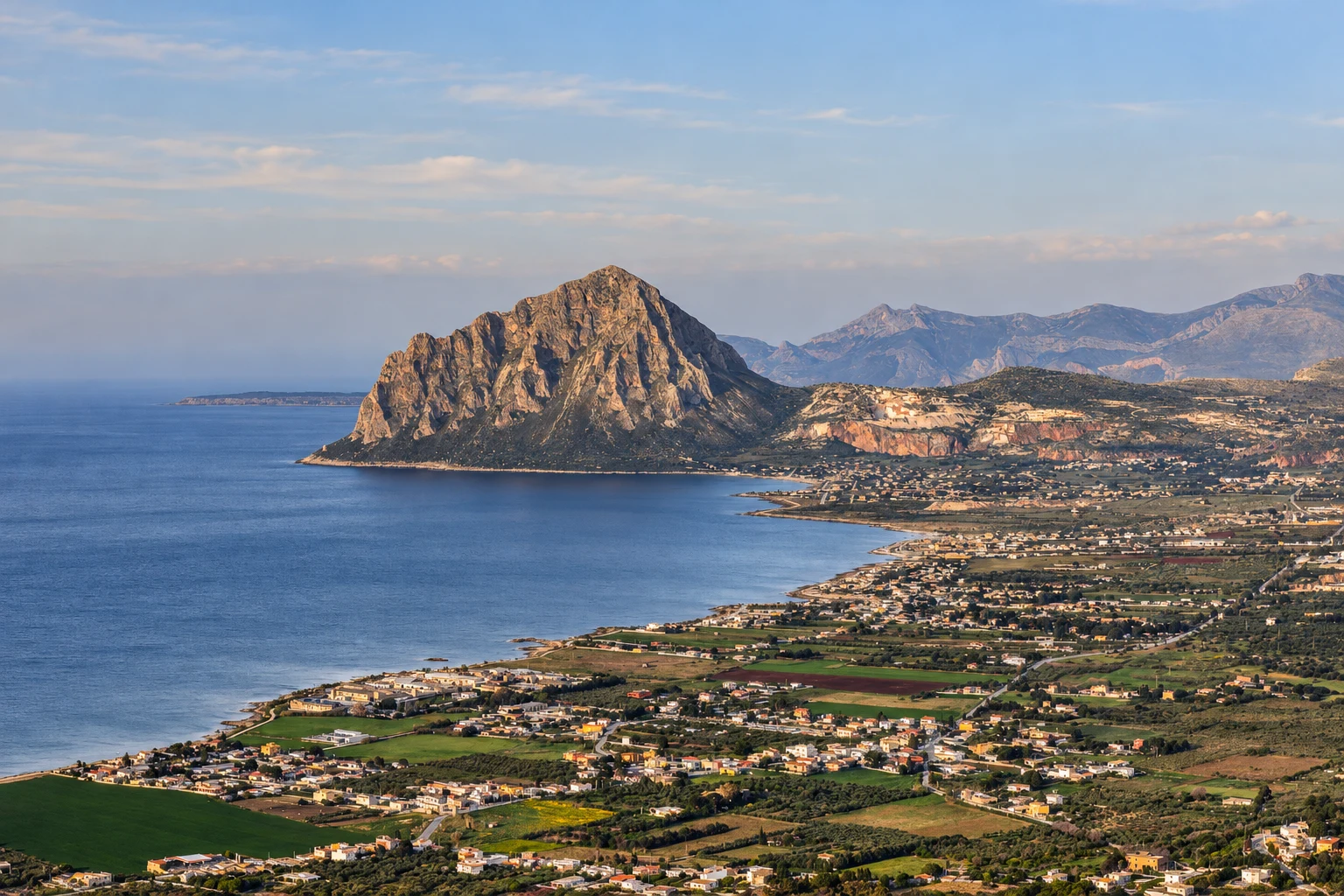 Monte Cofano and the coastal plain near Custonaci