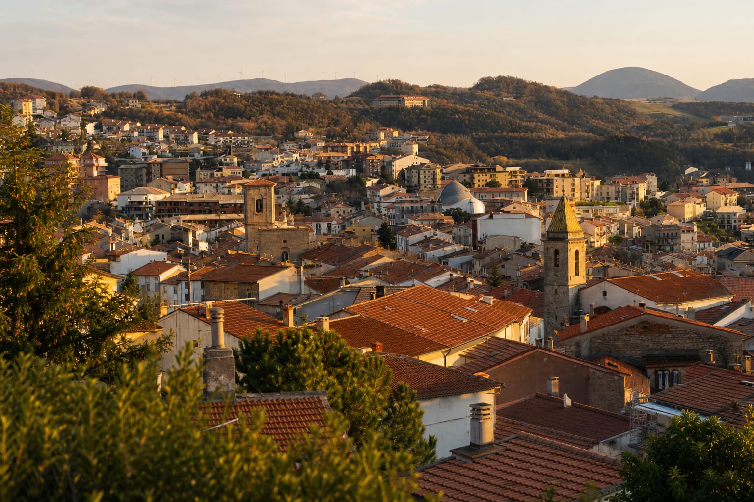 The hilltop town of Agnone in the Molise Apennines