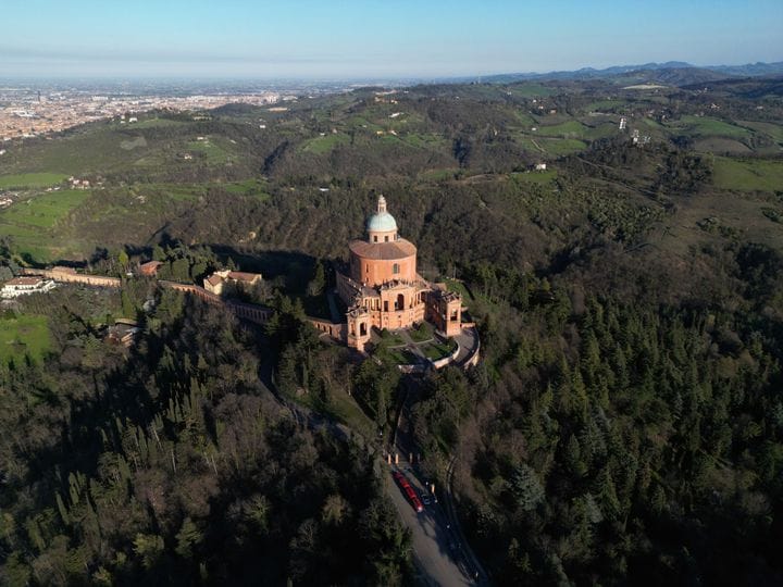 The Sanctuary of San Luca above Bologna's hills