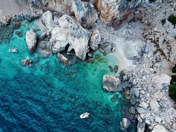 A turquoise cove below Cala Gonone