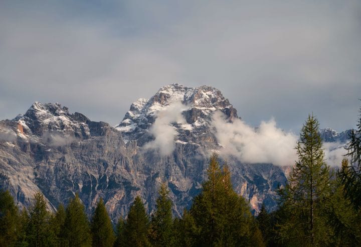 Dolomite crags brooding above Cortina d'Ampezzo