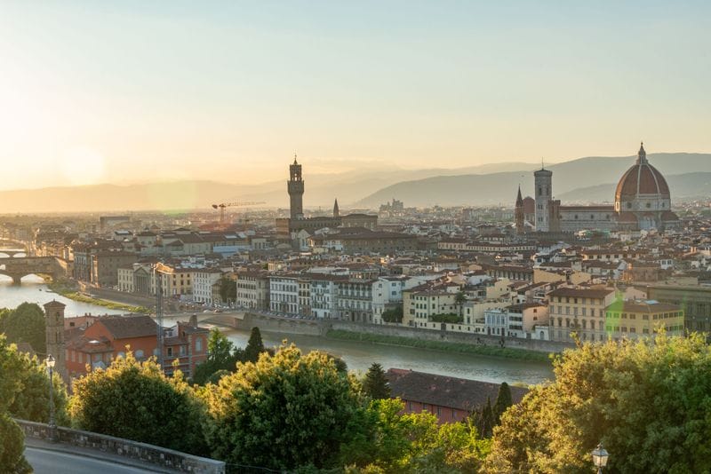 Florence at golden hour from Piazzale Michelangelo
