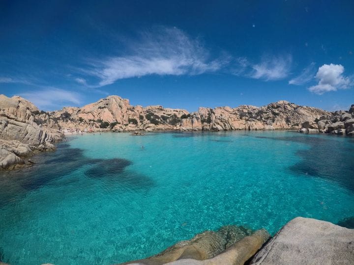 Turquoise water in a granite cove of the Maddalena archipelago