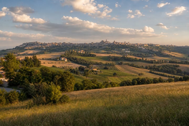 Macerata on its ridge in the Marche