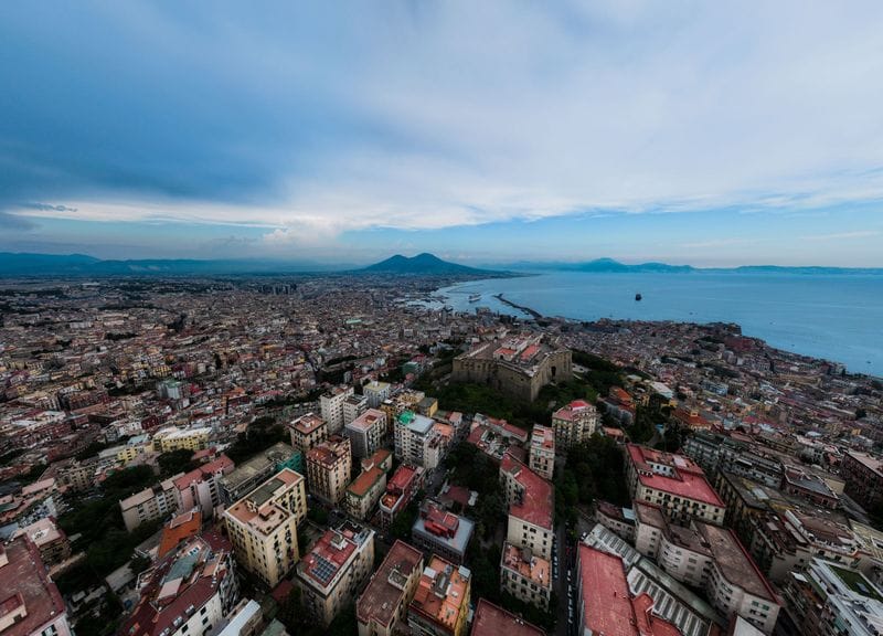 Naples spread toward the bay from the heights of the Vomero