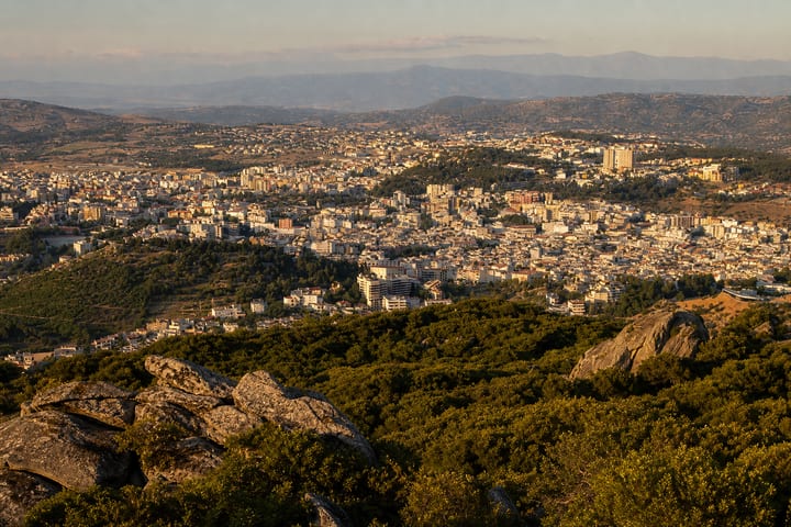 Nuoro beneath Monte Ortobene in Sardinia