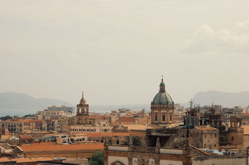 Palermo's domes and towers in the dusty evening light