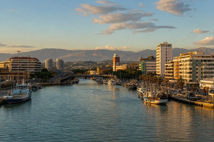 Pescara's Ponte del Mare arcing over the river