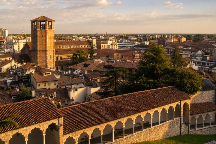 Udine seen from its castle hill in Friuli