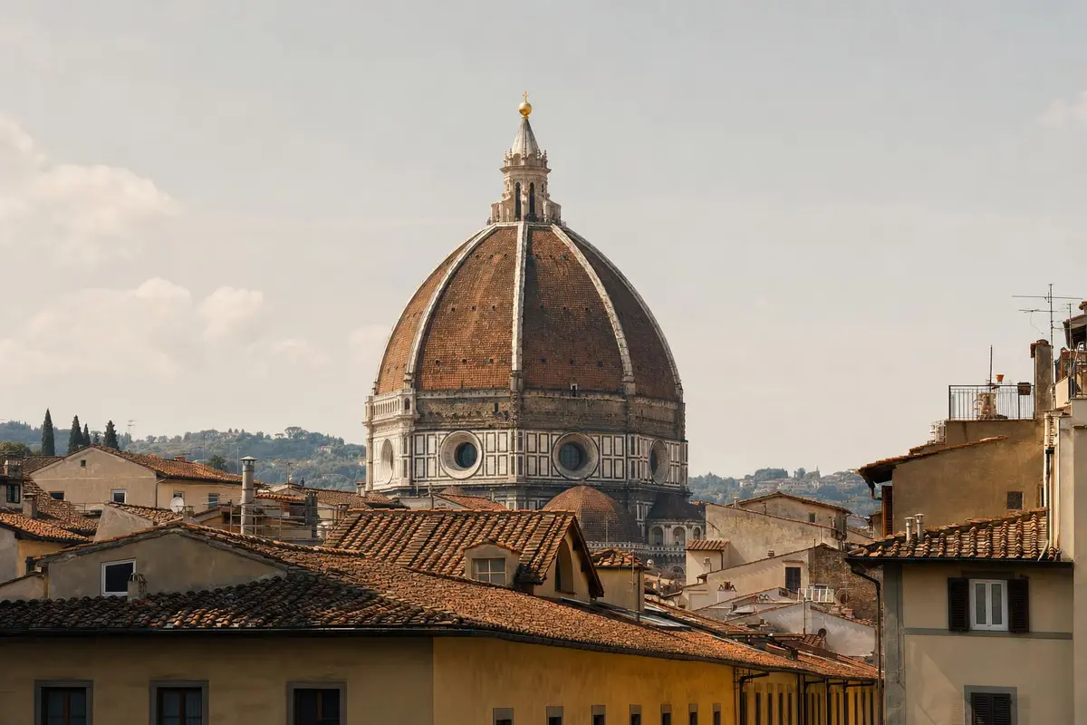 Brunelleschi’s dome above the terracotta rooftops of Florence