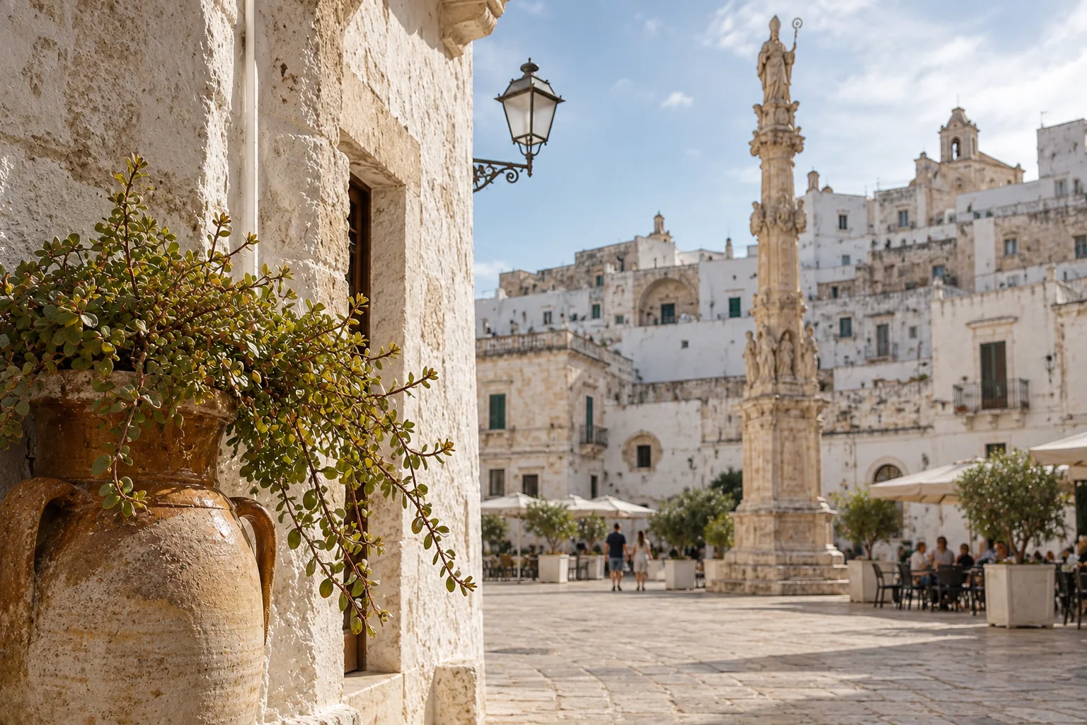 The column of Sant'Oronzo in Ostuni's Piazza della Libertà