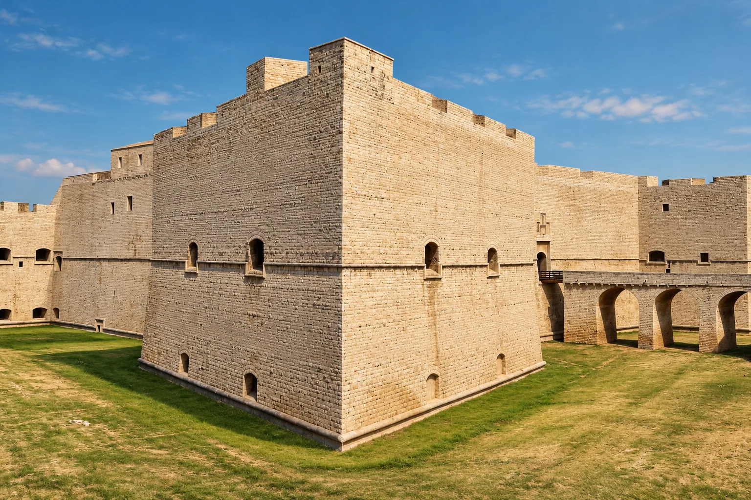 The stone bulk of Barletta's castle