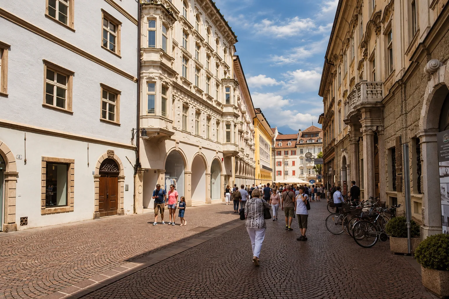Strolling the arcades of Bolzano's old town