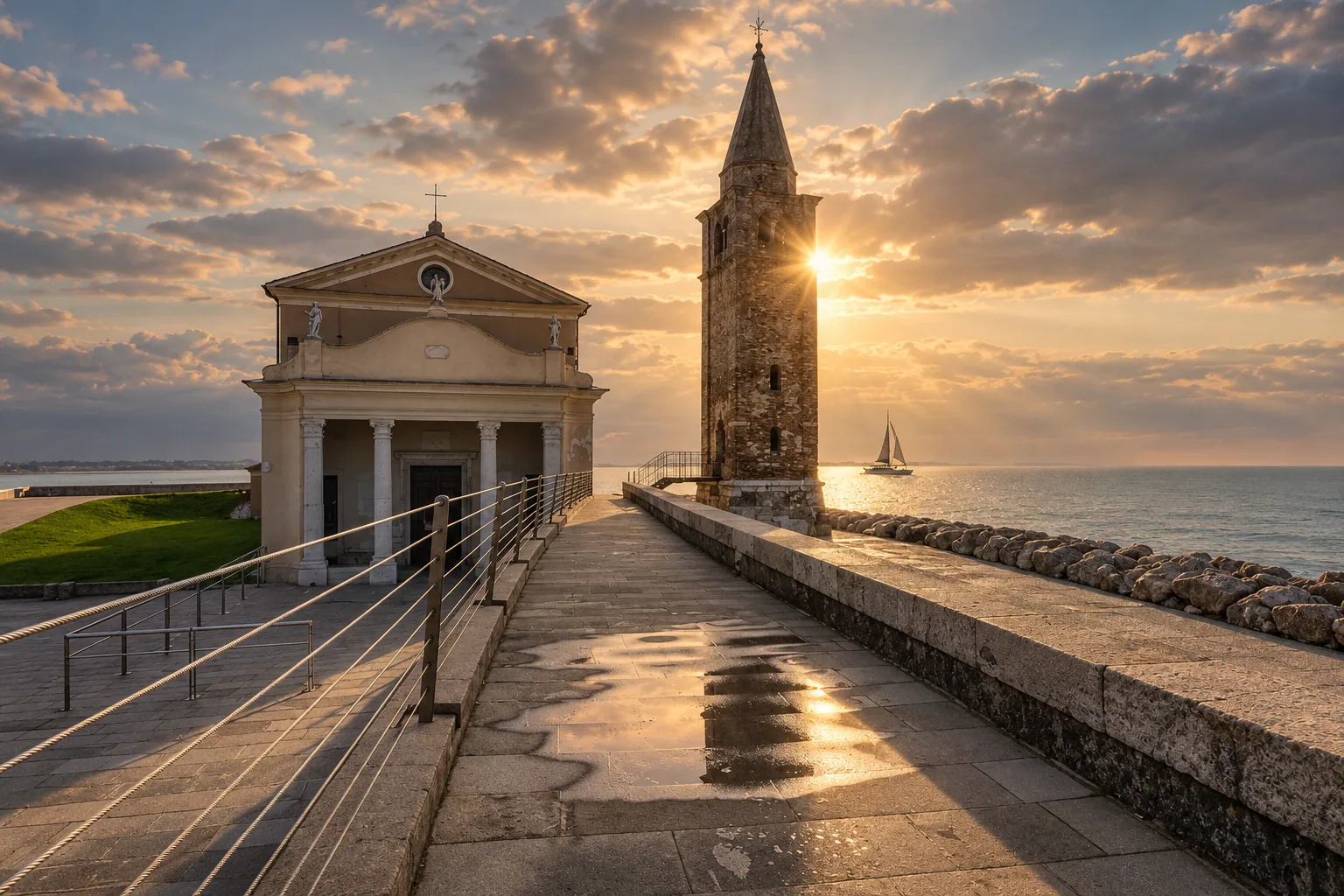 The sanctuary of the Madonna dell'Angelo on Caorle's shore