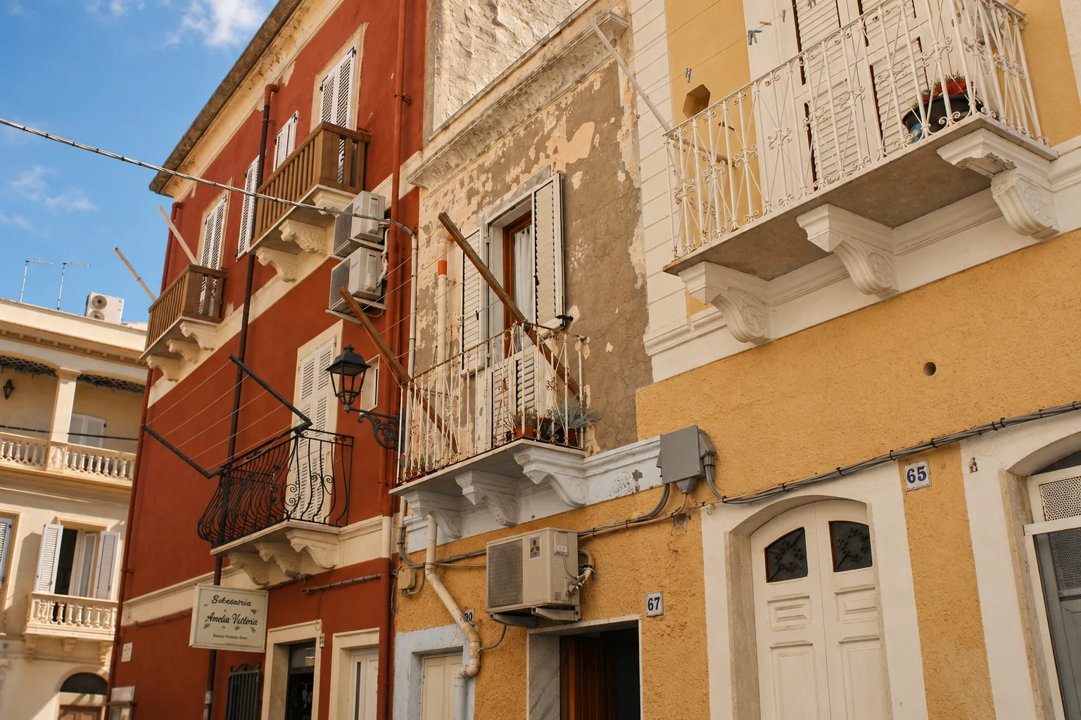 Pastel facades along the Carloforte waterfront