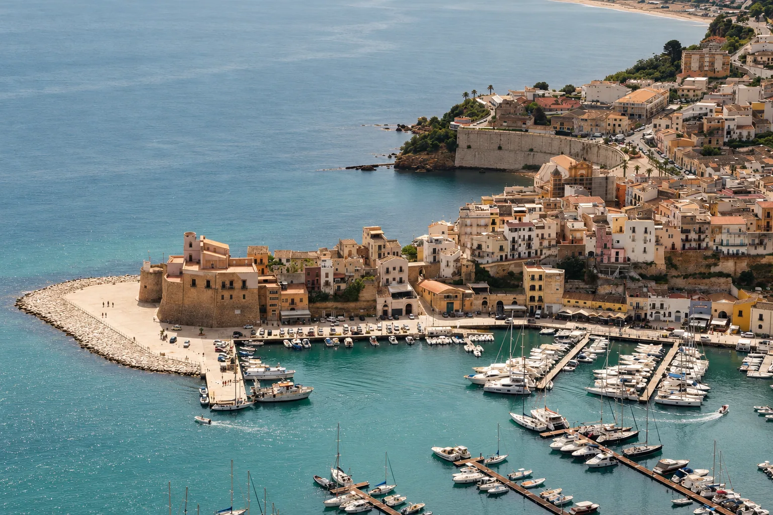 The castle and marina of Castellammare del Golfo
