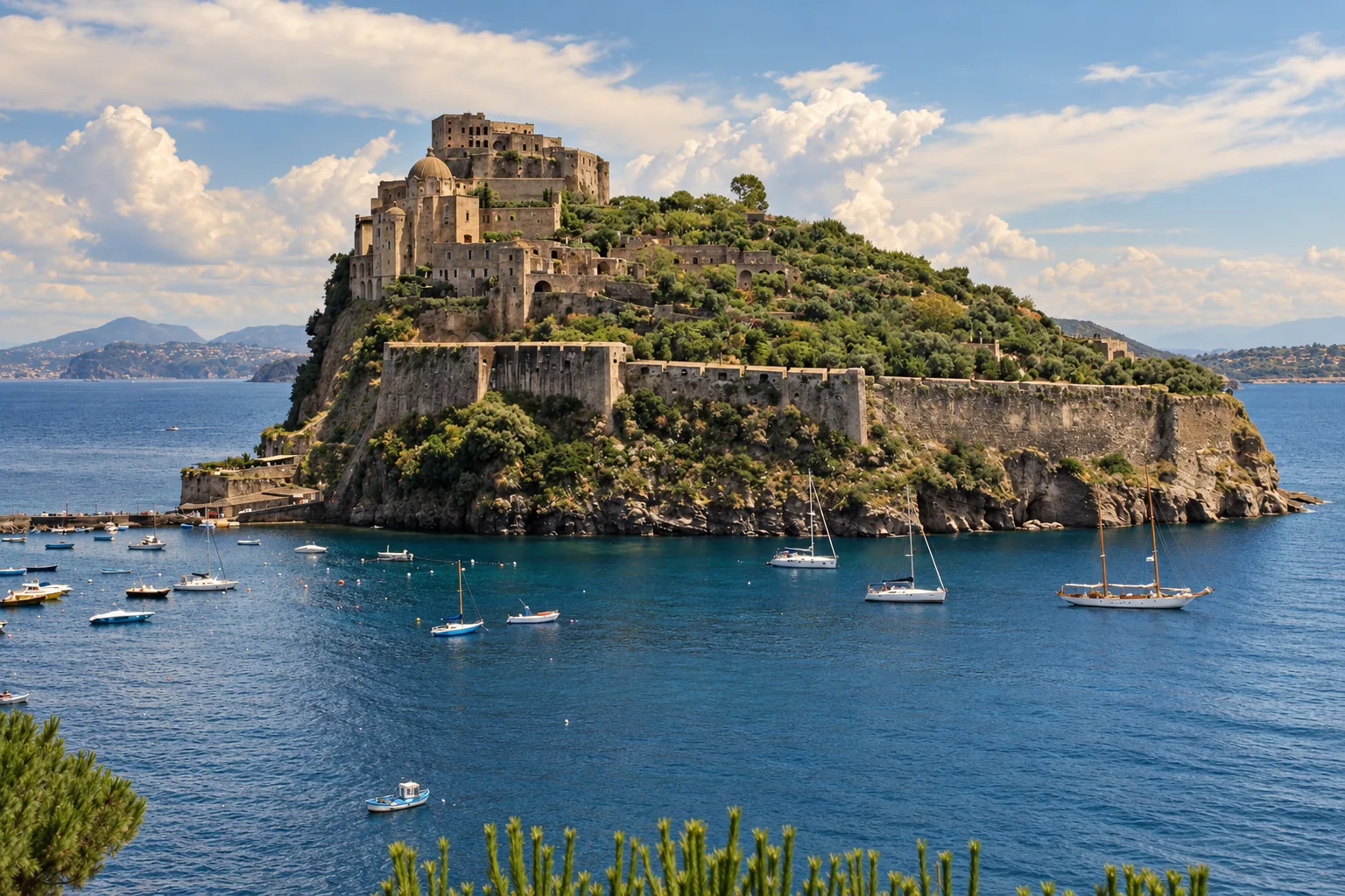 The Castello Aragonese off the shore of Ischia