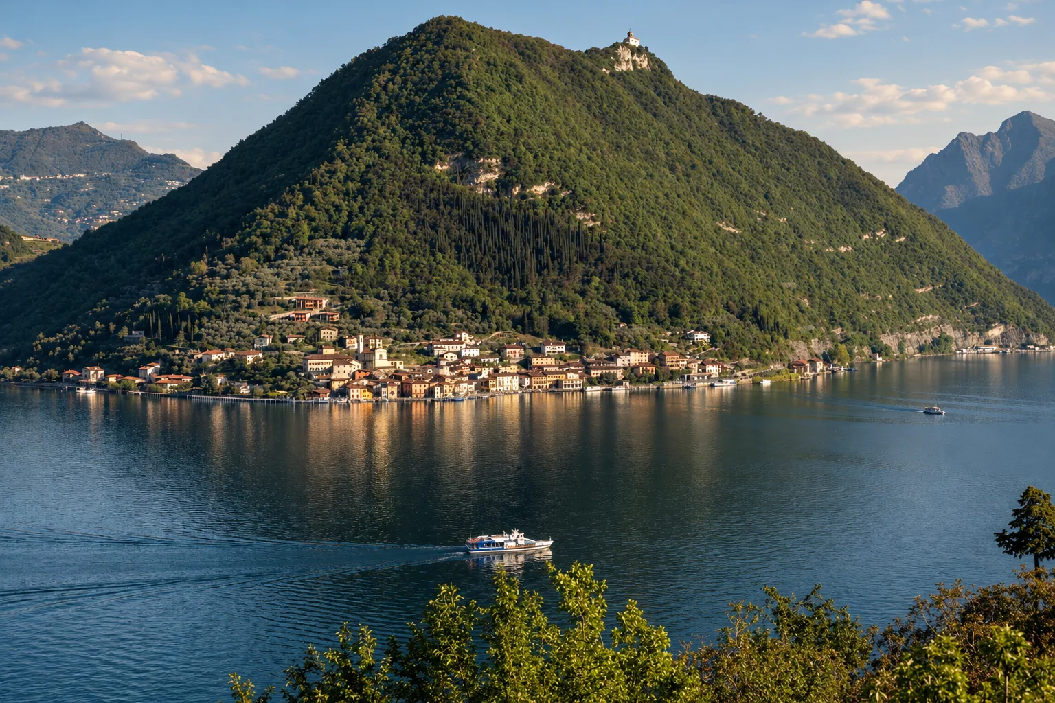 Monte Isola rising from the waters of Lake Iseo