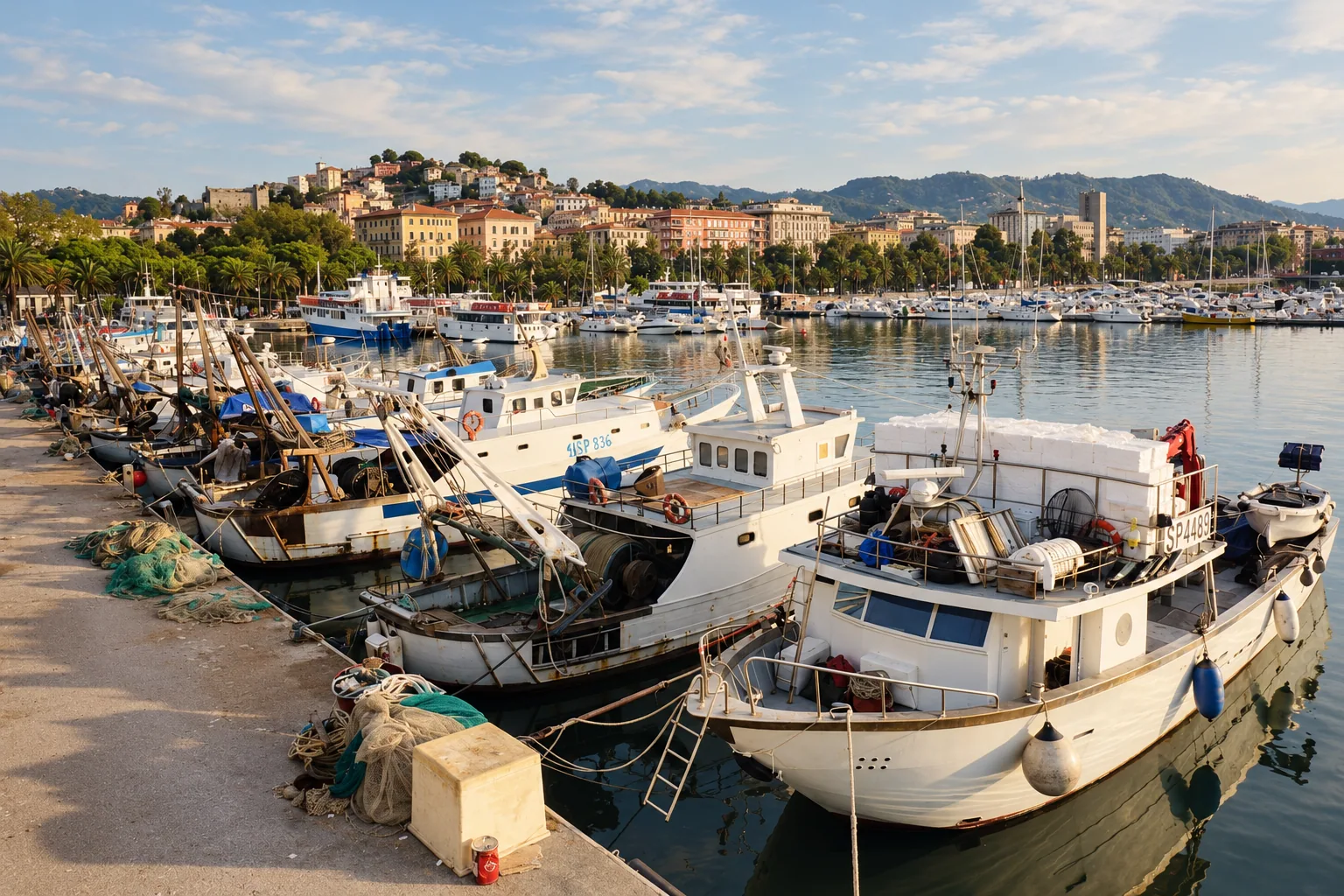 Sailboats in the Gulf of Poets at La Spezia