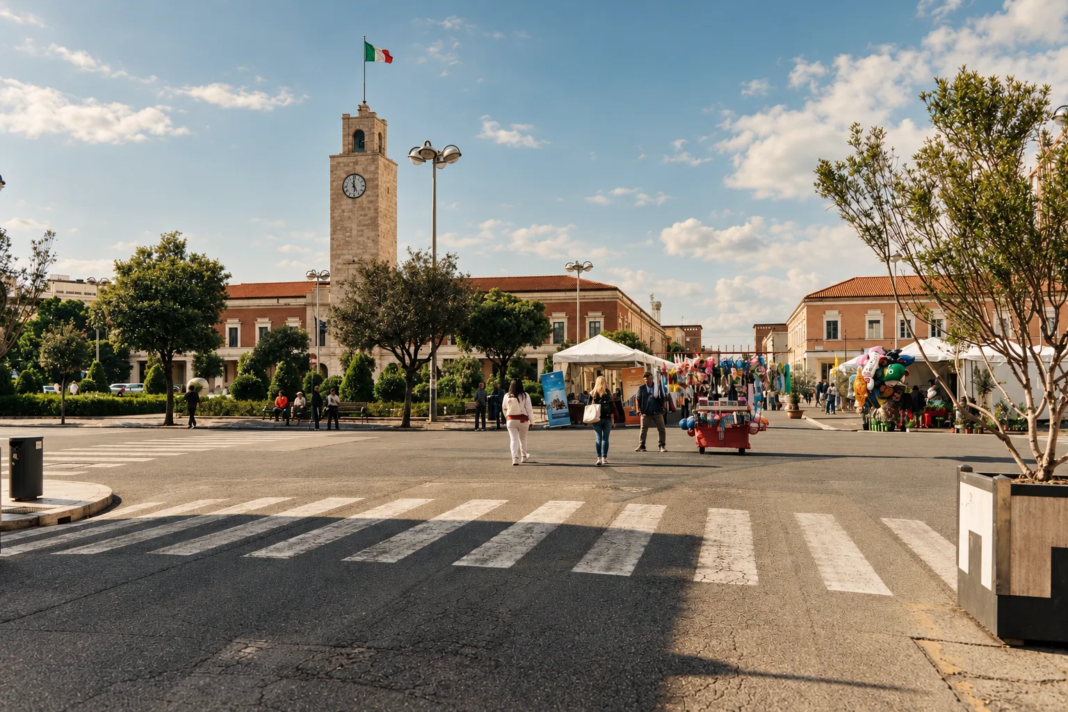 Rationalist lines on Latina's central piazza