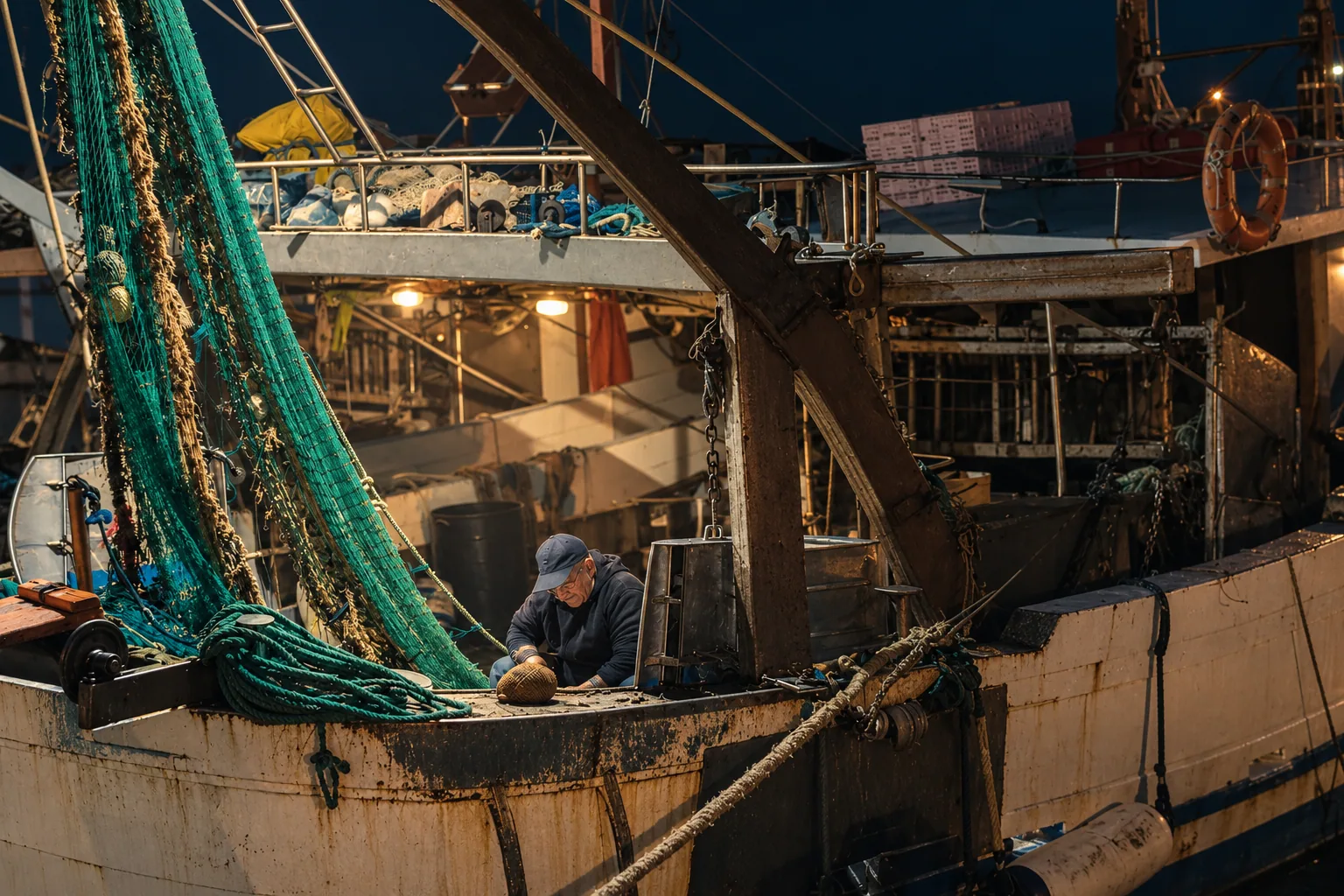 Mending the nets in Manfredonia's port