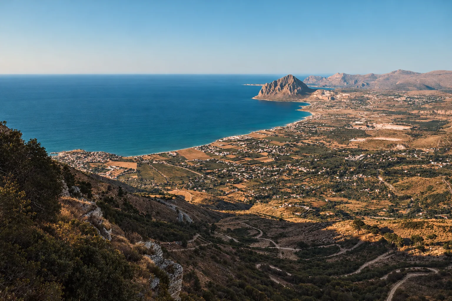 The capes of San Vito above a teal sea