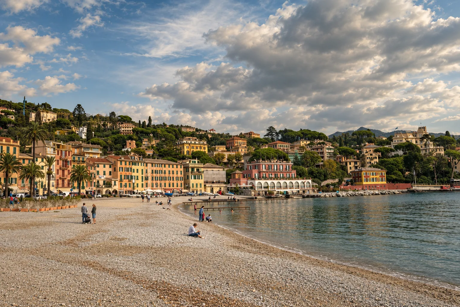 The curve of Santa Margherita Ligure's bay