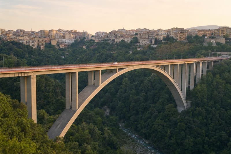 The single arch of Ponte Bisantis over the Fiumarella, Catanzaro