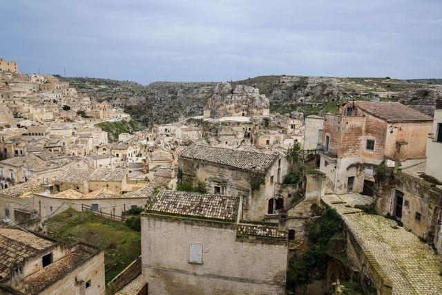 The Sassi of Matera glowing in Basilicata