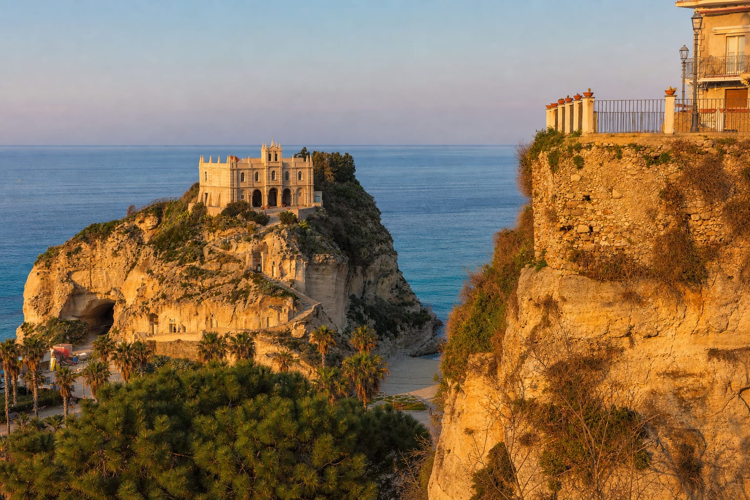 The clifftop town of Tropea on the Calabrian coast