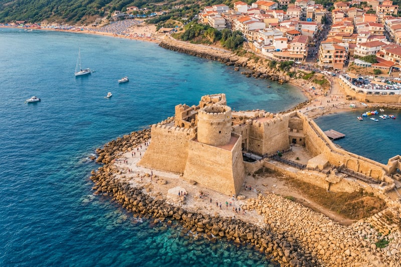 The Aragonese castle of Le Castella on its islet, Calabria