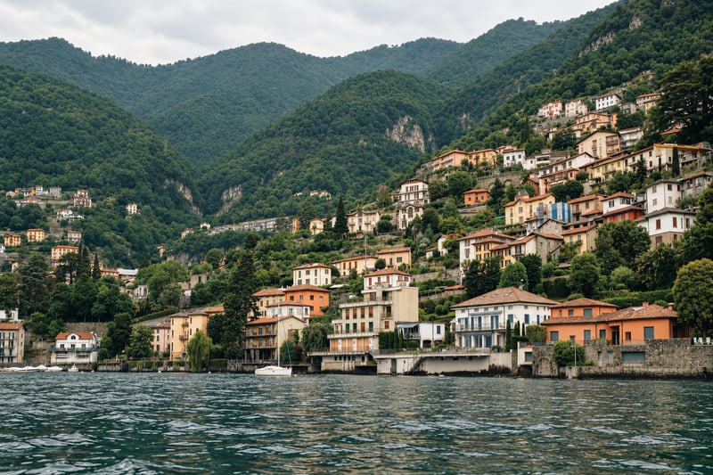 A lake town on the shore of Como, Lombardy