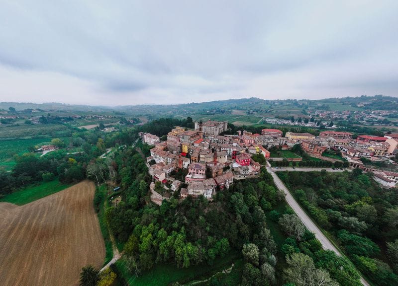 A vineyard village riding the Langhe hills, Piedmont