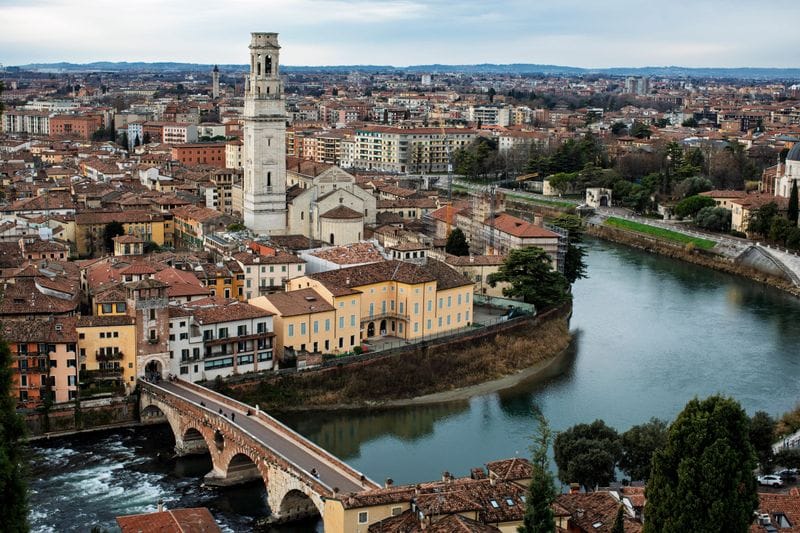 Verona bending with the Adige, Veneto
