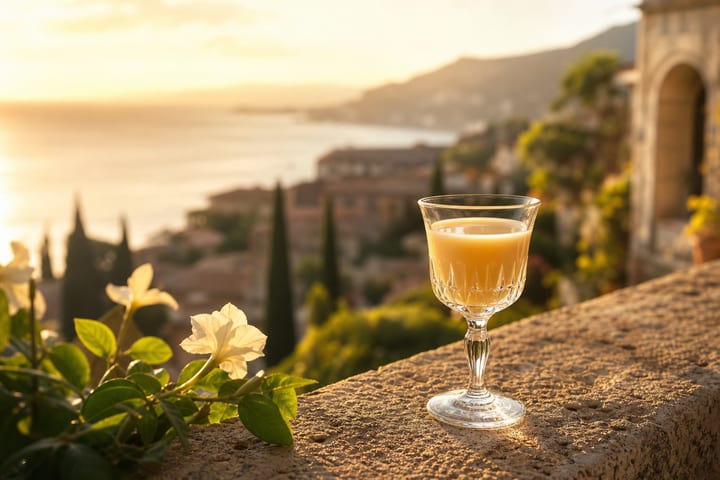Italian cream liqueurs displayed on a bar
