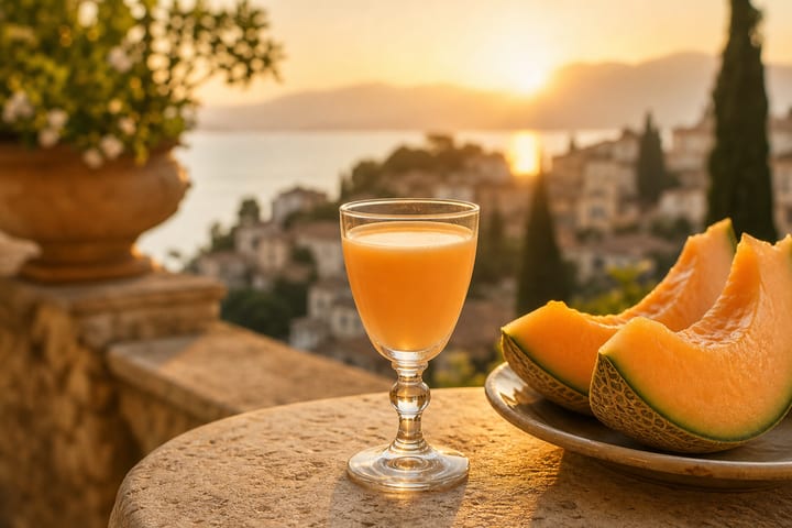 Crema di Melone bottle with Sicilian melons