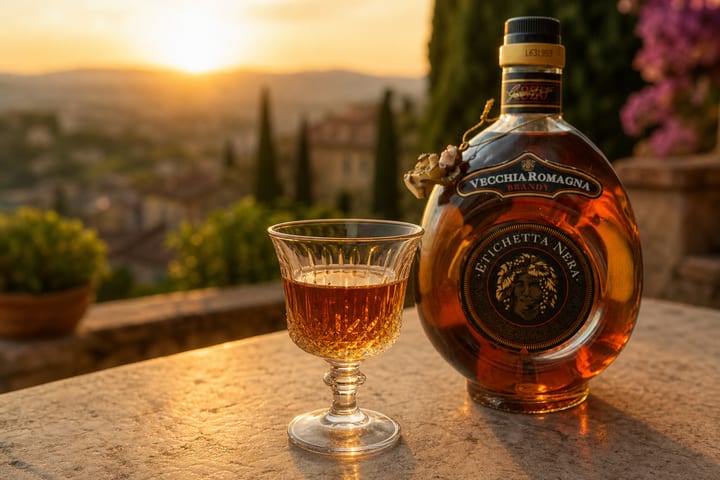 Vecchia Romagna brandy bottle
