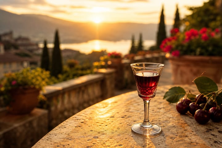 Visciolino bottle with wild sour cherries